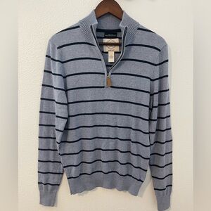 St. John's Bay Men's Zip-Up Sweater in Blue and Navy Stripes